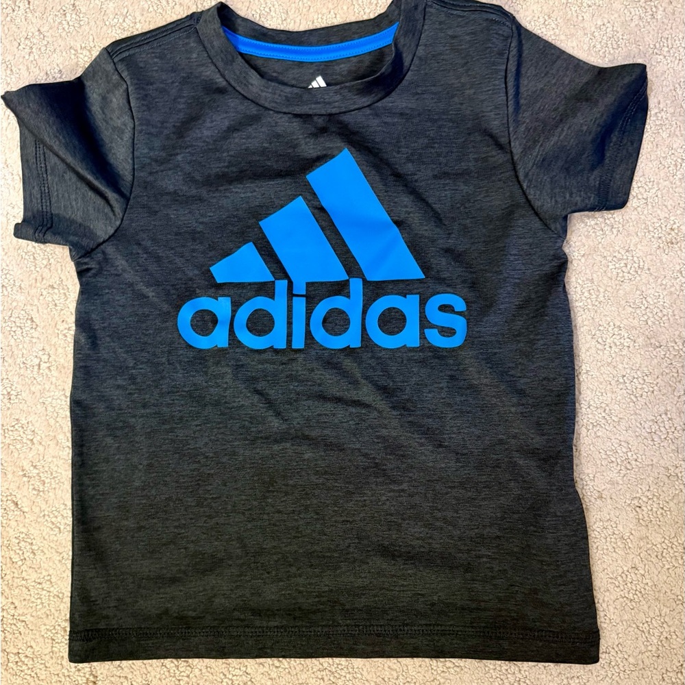 Adidas Kids' Charcoal and Blue Tee